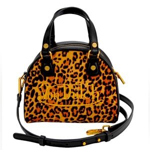 Von Dutch Leopard Vegan & Pony Hair Bowling Bag NWT